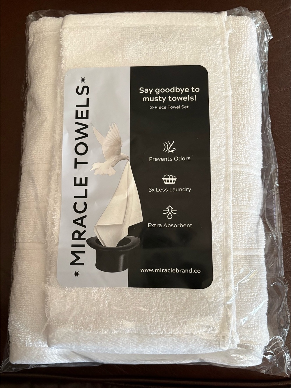 Miracle White 3-Piece Bath Towel Set